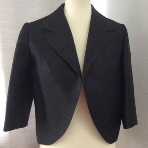 Vintage Silk Crop Blazer Black